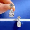 Stud Water Drop Diamond Dangle Earring 100 Real 925 sterling zilveren Bruiloft Oorbellen voor Vrouwen Beloven Sieraden Gift 230729