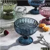 Inne naczynie napoju krótko tłuszczowe kryształowe szklane szklane kubek kubek deser lody europejski retro gruba miska do wina dekoracja Dro dhbhc