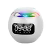 Mini alto-falantes mini alto-falante bluetooth portátil com luz led rádio alto-falantes despertador temporizador leitor de música caixa de som baixo