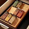 Kitchen Storage 3-tier Natural Bamboo Spice Rack Cabinet Drawer Box Tray Seasoning Jars Holder Container Shelf Organizer Accessories