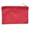 burgundy 6x9in 12oz cotton canvas makeup pouch with gold lining gold zip solid cosmetic bag