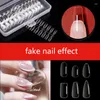 Faux ongles 100 pièces/boîte faux cercueil clair carré couverture complète embouts d'extension en forme de T goutte d'eau autocollant pour