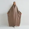 Abbigliamento etnico Abito Abaya musulmano a maniche lunghe da donna Abiti sciolti Dubai Turchia Abbigliamento caftano Abito sopra la testa Preghiera a copertura totale