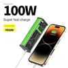 Banques de puissance de téléphone portable 20000mAh Banque de puissance transparente PD20W Batterie externe portable à charge rapide avec affichage numérique LED pour iPhone Xiaomi Samsung L230731