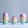 Vasi Modern Rainbow Prints Vaso Fiore in ceramica colorata 6 Design Desktop Mini Centrotavola decorativo per la casa 230731