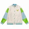 Stroomden Leren mouwen Honkbal Jas Uniform Mode Jas Hoge Kwaliteit Single Breasted Warme Jassen Koppels Vrouwen Mannen Varsity Jassen Heren Designer Kleding