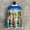 2023ss Men's Designer Hot air balloon Pattern Silk Long Sleeve Shirt Classic Casual Shirt Spring Polo Coat