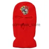 Bonnet/tête de mort bonnet tricoté en laine à trois trous masque de ski pull chaud chapeau J230731