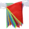 Banner Flags Polyester Triangular String Flag DIY Banners Small Bunting Outdoor Hanging String Flag Decoration Supplies Multi Color 230731