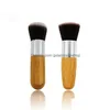 Rengöringsborstar Professionella bambu Foundation Brush Powder Concealer Blush Liquid Angled Flat Top Base Cosmetics Drop Delivery Hom Dhbne