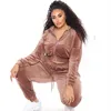 Kvinnors plus -storlek på spåren Haoohu Sweatsuit Women Clothing 3 Piece Set Velvet Matching Suft Dxedragare Tops Vest Pants SportsW277B