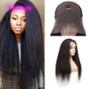 Cheveux humains vierges bruts indiens non transformés 13X4 Lace Front Wigs Kinky Straight Yirubeauty Lacec Front Wig Couleur naturelle 10-30inch272q