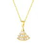 Kettingen JIALY Mode 316L Rvs Ketting Ketting Goud Kleur Rok Hanger Charm Met Pave CZ Voor Meisje Vrouwen sieraden