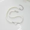 Choker Romantic Imitation Pearl Love Heart Necklaces Sweet Fashion Beaded Necklace For Women Jewelry Gifts