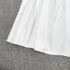 High end light luxury elegant lantern sleeve dress stand up collar embroidery waist closure slim A-line elegant large swing long skirt