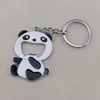 Creative Panda Keychain Pendant Cartoon Bottle Opener Keychains Corkscrew Keyring Key Chain Portable Home Kitchen Tools Q376