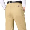 Pantalons pour hommes été minces d'âge moyen et personnes âgées pur coton costume décontracté taille haute entrejambe profond tout au long