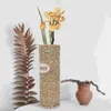 花瓶のハエイカンスドライフラワー花瓶手作りの寝室植物コンテナホームデコレーション織られたラタン230731