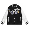 Baseball Uniform Desinger kläder män jumper jacka europeisk amerikansk personlighet retro robot mobiliseringshandduk broderi hög vikt brev mönster mens kappa