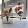 Vases Nordic Ins Picture Frame Shaped Flower Vase Acrylic Transparent Plant Hydroponic Modern Living Room Decor Ornaments 230731