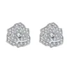 Stud Classic S925 Silver Flower Earring 0 2ct Diamond Camellia Ear Studs Pass Tester Birthday Gift 230729