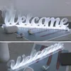 Figurines décoratives Welcome Led Light Sign Acrylique Neon Wear-resistant Business Bright Decor For