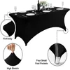 Toalha de mesa Cor sólida Spandex Toalha de mesa para el banquete de festa de casamento 4FT 6FT 8FT Tecido elástico Capa de mesa personalizada 230731