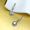 Boucles d'oreilles à tige 1 carat simulé anneau d'oreille 925 argent mode niche conception polyvalent tempérament petite goutte E198