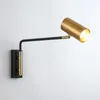 Vägglampor minimalistiska LED -lampa guld svart vit metall roterbar foajé sängläsrum belysning sconce e27 glödlampa droppe