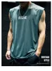 T-shirts pour hommes de haute qualité d'été à séchage rapide en soie de glace gilet sans manches coupe ample à la mode marque Ins T-shirt à manches courtes de grande taille