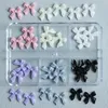 Nagelkonstdekorationer 30 White Ribbon Harts Bow Nail Charm Parts 3D Nail Art Decoration Accessories Supplies For DIY Korean Manicure Design 230729