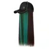 Wig Caps 45 Cm Long Wig Hat Fashion Realistic Highlights Three Color Long Straight Hair Baseball Cap Four Seasons Hat Wig 230729