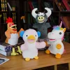 Puppets Black Cow Rooster Cute Glove Unicorn Plush Hand Puppets mjuk fylld tecknad tecknad som berättar för att lära sig roligt medföljande leksak 230729