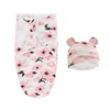 Blankets Swaddling 100 Cotton Baby Swaddle Blanket Wrap Hat Set for Infant Adjustable born 0 6 Month 230731