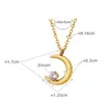 Chaînes HIYEE Lune Zircon Pendentif En Acier Inoxydable Collier Pour Femmes Fabrication De Bijoux Filles Cadeau Une Pièce