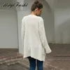 Femmes tricots t-shirts Long Cardigan femmes cachemire blanc noir manches hiver tricoté basique manteau dames Cardigans 230729