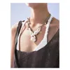 Chains Tribal Style Cotton Rope Resin Metal Splicing Necklace Creative Personality Temperament Ethnic Accessories Female Jewelry