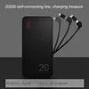 Banques d'alimentation pour téléphone portable 20000mAh Power Bank Chargeur de charge rapide Câble intégré Chargeant la batterie externe portable extérieure pour IPhone Xiaomi L230731
