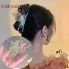 Headwear Hair Accessories Korean Women Hair Claw Gold Butterfly Grab Clip Large Elegant Luxury Vintage Diamond Pearl Hair Clip Hair Accessories 230729