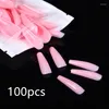 False Nails Wholesale 100pcs Solid Color Full Cover Long Stiletto Tips Manicure Press On Nail Supplies For Professionals 30