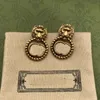 Lion Head Earrings G Jewelry Gold Earring Luxury Designers Studs for women Hiphop Men Aretes silver letter ear rings Hoops Accessories