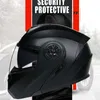 Motorcykelhjälmar 2020 Senaste Dot Approved Safety Modular Flip Motorcykel Hjälm Racing Dual Lens Hjälm Interiör Visir Riding Helmets X0731