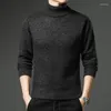 Herrenpullover, Rollkragenpullover, Herbst/Winter, Fleece, warm, Slim-Fit, einfarbig, Hemd unten, lässig, modisch, Herrenmode-Pullover