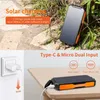 Mobiltelefon Power Banks 25000mAh Wireless Solar Power Bank för iPhone 13 Samsung S22 Xiaomi PowerBank Portable Externt Battery Poverbank med LED Light L230731