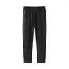 Pantalons pour hommes hommes été Streetwear respirant coton lin cheville longueur mâle Simple décontracté solide pantalon ample Y2K poches pantalons