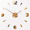 Horloges murales 3D grande horloge à Quartz mode montres acrylique miroir bricolage amovible autocollants silencieux Reloj De Pared pour la décoration intérieure vivant