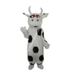 Professional Big Black Dot Cow Mascot Costume Top Cartoon Anime Theme Character Carnival Unisex vuxna storlek Jul födelsedagsfest utomhus outfit kostym