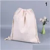 Emballage Sacs Réutilisable Coton Mousseline Sac Toile Dstring Pouch Cadeau Bijoux Emballage Drop Delivery Office School Business Industrial Otp5L