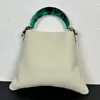 デザイナーマートートバッグ本物のレザーハンドバッグ女性ジェイドグリーンハンドル豪華なグリーンホワイトファッション3クロロス大容量トート