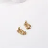 Stud Earrings Joolim Jewelry High End PVD Wholesale Non Tarnish Elegant Double Chain Dangle Hoop Stainless Steel Earring For Women